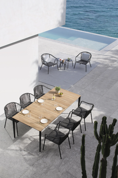SAMBA - Stackable Olefin fiber garden armchair with armrests by Royal Botania - view 3